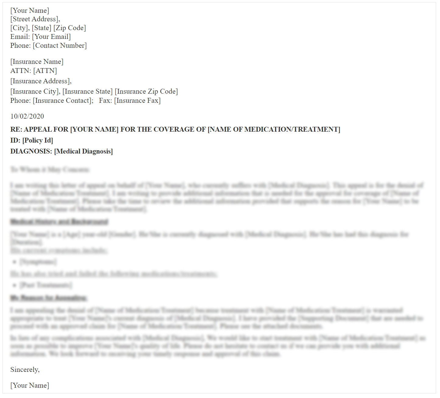 missing info on behalf